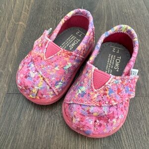 Tiny Toms Shoes Pink Print Splatter